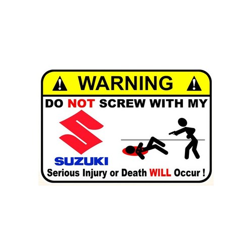 Sticker warning moto - , vinyle