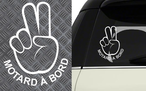 Motard bord blanc 15x11cm - a,