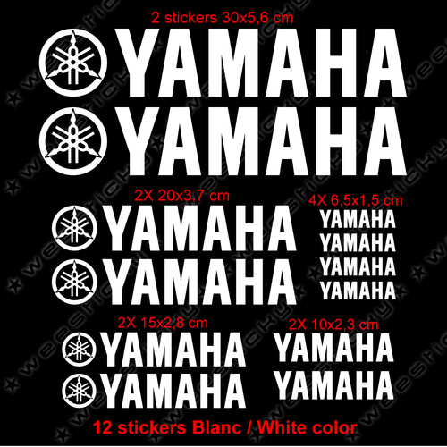 Stickers yamaha blanc - stickers,